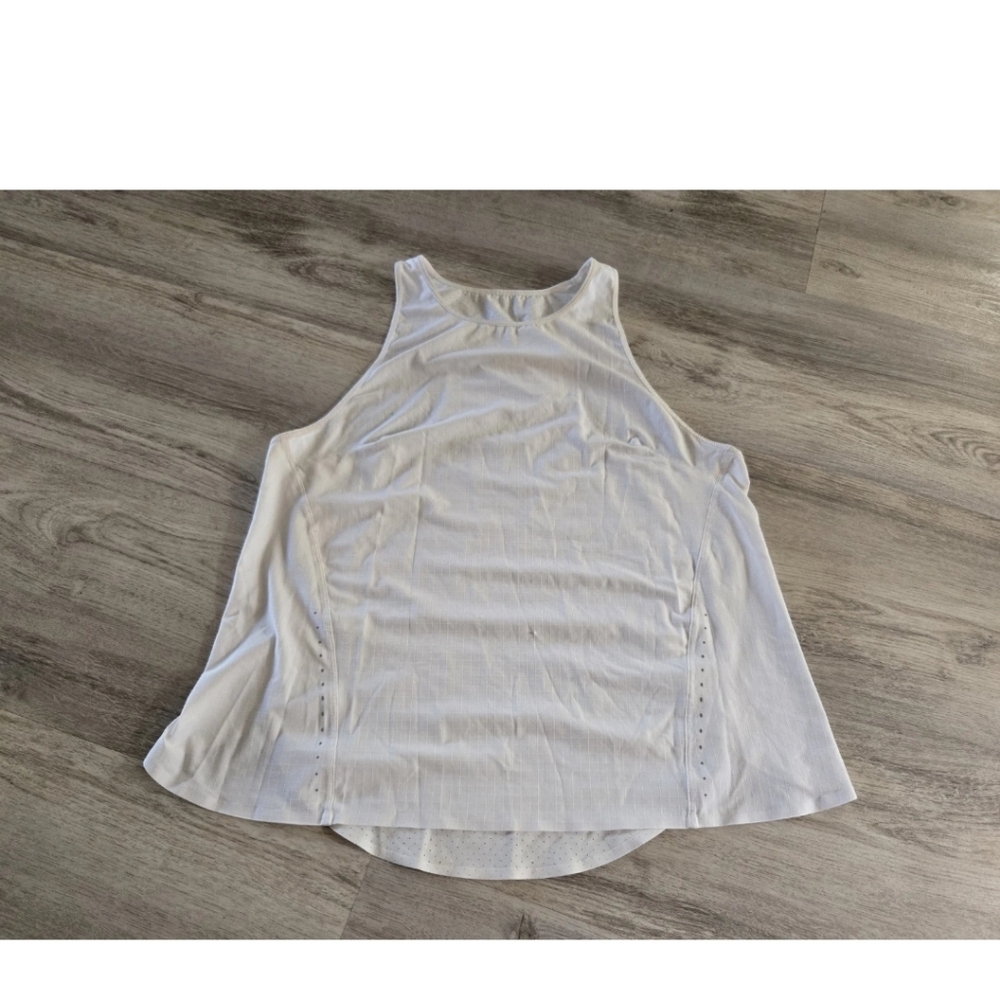 Lululemon Tank Top Womens M White Mesh Back Racerback Running Athletic
